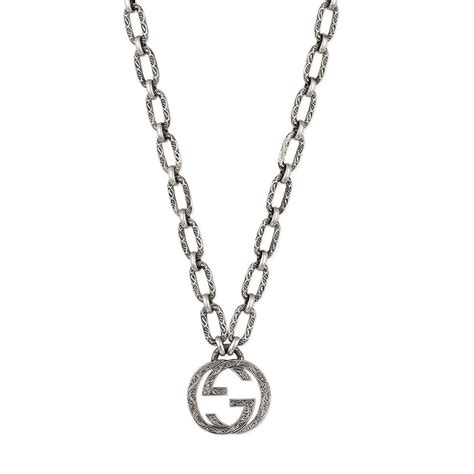 gucci link chain silver for women|14k gucci link necklace.